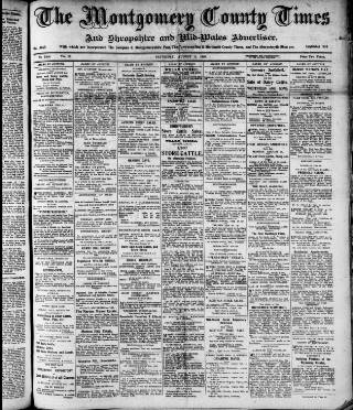 cover page of Montgomery County Times and Shropshire and Mid-Wales Advertiser published on August 2, 1919