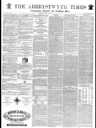 cover page of Aberystwyth Times published on April 2, 1870