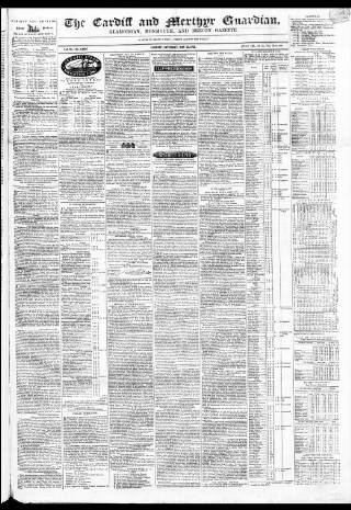 cover page of Cardiff and Merthyr Guardian published on May 22, 1852