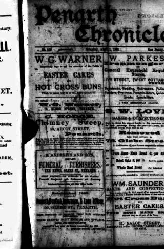 cover page of Penarth Chronicle and Cogan Echo published on April 1, 1893