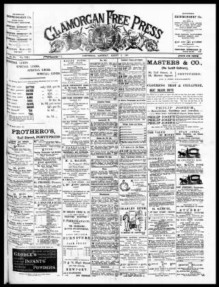 cover page of Glamorgan Free Press published on August 5, 1899