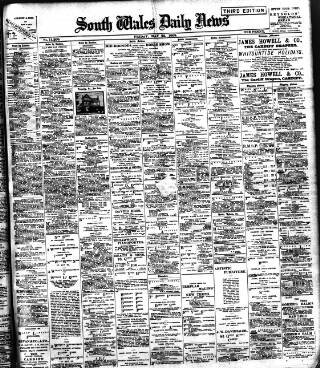 cover page of South Wales Daily News published on May 22, 1908