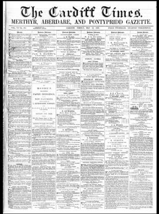 cover page of Cardiff Times published on May 22, 1863