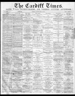 cover page of Cardiff Times published on May 22, 1869