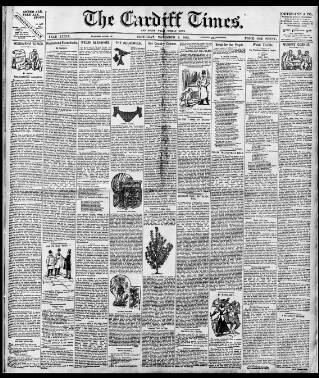 cover page of Cardiff Times published on November 2, 1895