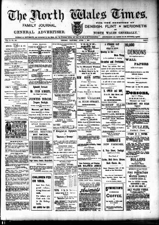 cover page of North Wales Times published on April 1, 1905