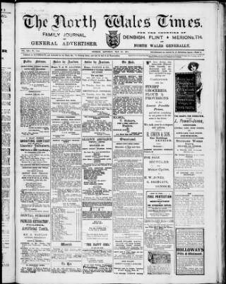 cover page of North Wales Times published on May 22, 1915
