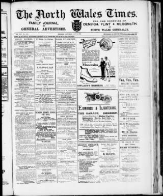 cover page of North Wales Times published on May 22, 1920