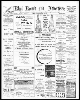 cover page of Rhyl Record and Advertiser published on May 22, 1897