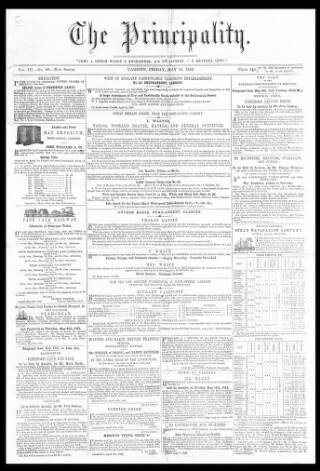 cover page of The Principality published on May 11, 1849