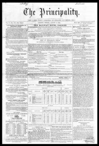 cover page of The Principality published on August 2, 1850