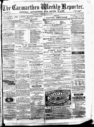 cover page of Carmarthen Weekly Reporter published on June 13, 1874