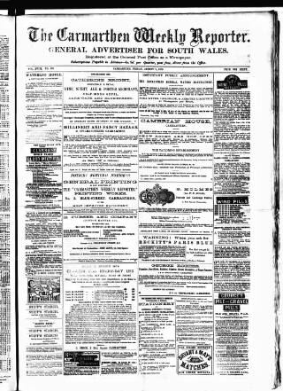 cover page of Carmarthen Weekly Reporter published on August 2, 1878