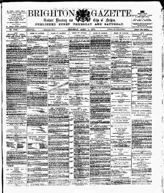 cover page of Brighton Gazette published on April 1, 1875