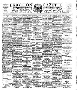 cover page of Brighton Gazette published on June 13, 1889