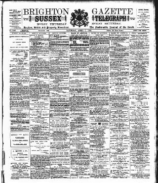 cover page of Brighton Gazette published on April 1, 1893