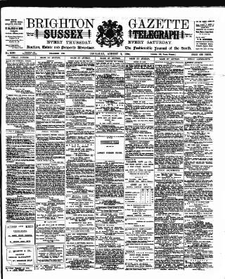 cover page of Brighton Gazette published on August 2, 1894