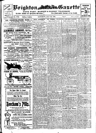 cover page of Brighton Gazette published on May 22, 1909