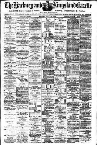 cover page of Hackney and Kingsland Gazette published on May 22, 1903