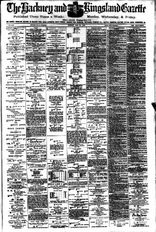 cover page of Hackney and Kingsland Gazette published on May 22, 1905