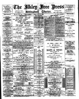 cover page of Ilkley Free Press published on June 13, 1890