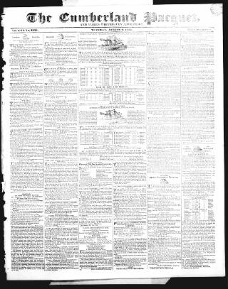 cover page of Cumberland Pacquet and Ware's Whitehaven Advertiser published on August 2, 1836