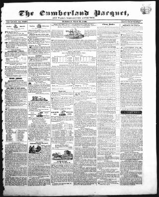 cover page of Cumberland Pacquet and Ware's Whitehaven Advertiser published on May 22, 1838