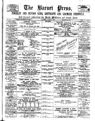 cover page of Barnet Press published on August 2, 1902