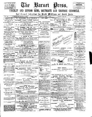 cover page of Barnet Press published on April 1, 1905
