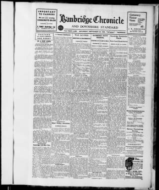 cover page of Banbridge Chronicle published on September 28, 1940
