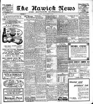 cover page of Hawick News and Border Chronicle published on August 2, 1912