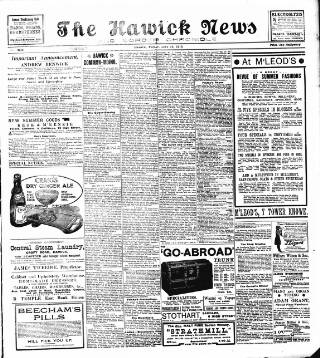 cover page of Hawick News and Border Chronicle published on June 13, 1913
