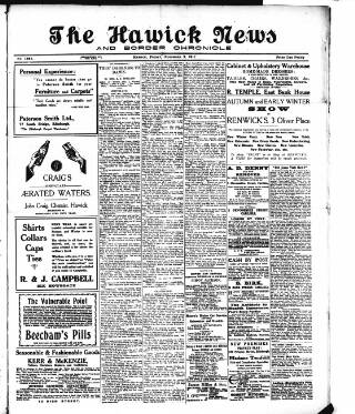 cover page of Hawick News and Border Chronicle published on November 2, 1917