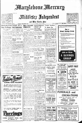 cover page of Marylebone Mercury published on August 2, 1941