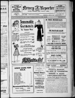 cover page of Newry Reporter published on June 13, 1940