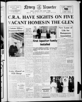 cover page of Newry Reporter published on May 22, 1969