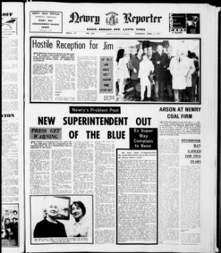 cover page of Newry Reporter published on April 1, 1971