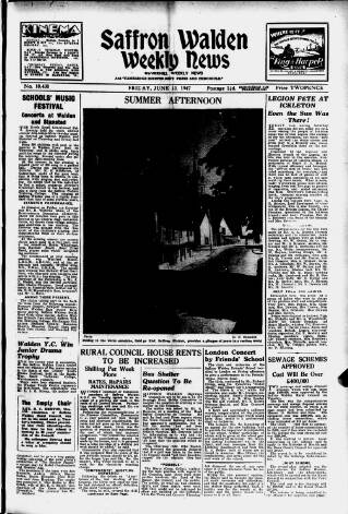 cover page of Saffron Walden Weekly News published on June 13, 1947
