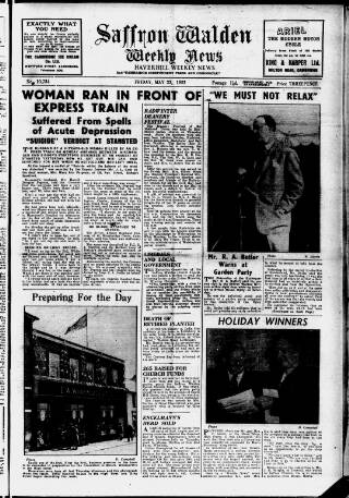 cover page of Saffron Walden Weekly News published on May 22, 1953