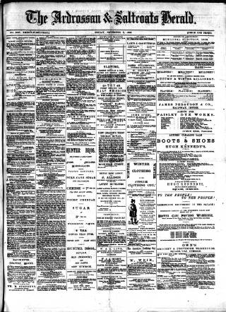 cover page of Ardrossan and Saltcoats Herald published on November 2, 1883