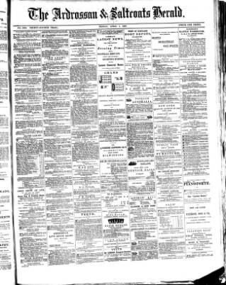 cover page of Ardrossan and Saltcoats Herald published on April 1, 1887