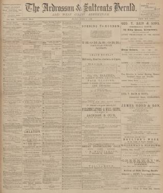 cover page of Ardrossan and Saltcoats Herald published on April 1, 1898