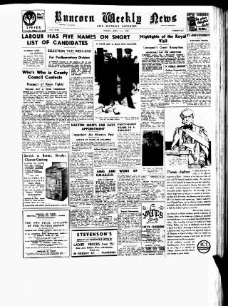 cover page of Runcorn Weekly News published on April 1, 1949