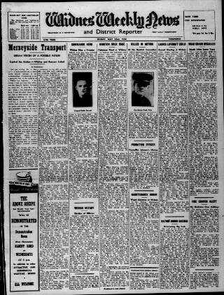 cover page of Widnes Weekly News and District Reporter published on May 22, 1942