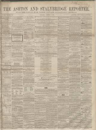 cover page of Ashton Reporter published on August 2, 1862