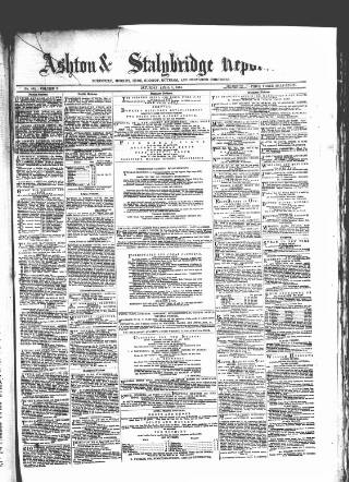 cover page of Ashton Reporter published on April 1, 1865