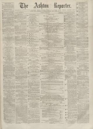 cover page of Ashton Reporter published on May 22, 1869