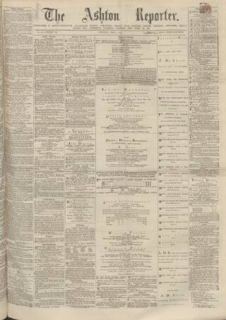 cover page of Ashton Reporter published on April 1, 1871