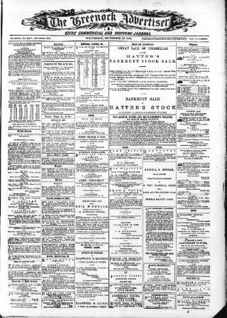 cover page of Greenock Advertiser published on September 22, 1880