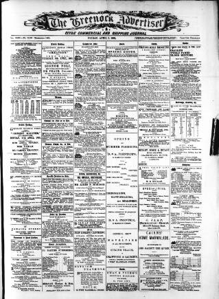 cover page of Greenock Advertiser published on April 1, 1881